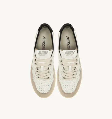 Autry Medalist Low Bianco / Beige / Nero Lettering