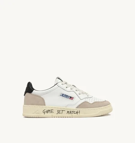 Autry Medalist Low Bianco / Beige / Nero Lettering