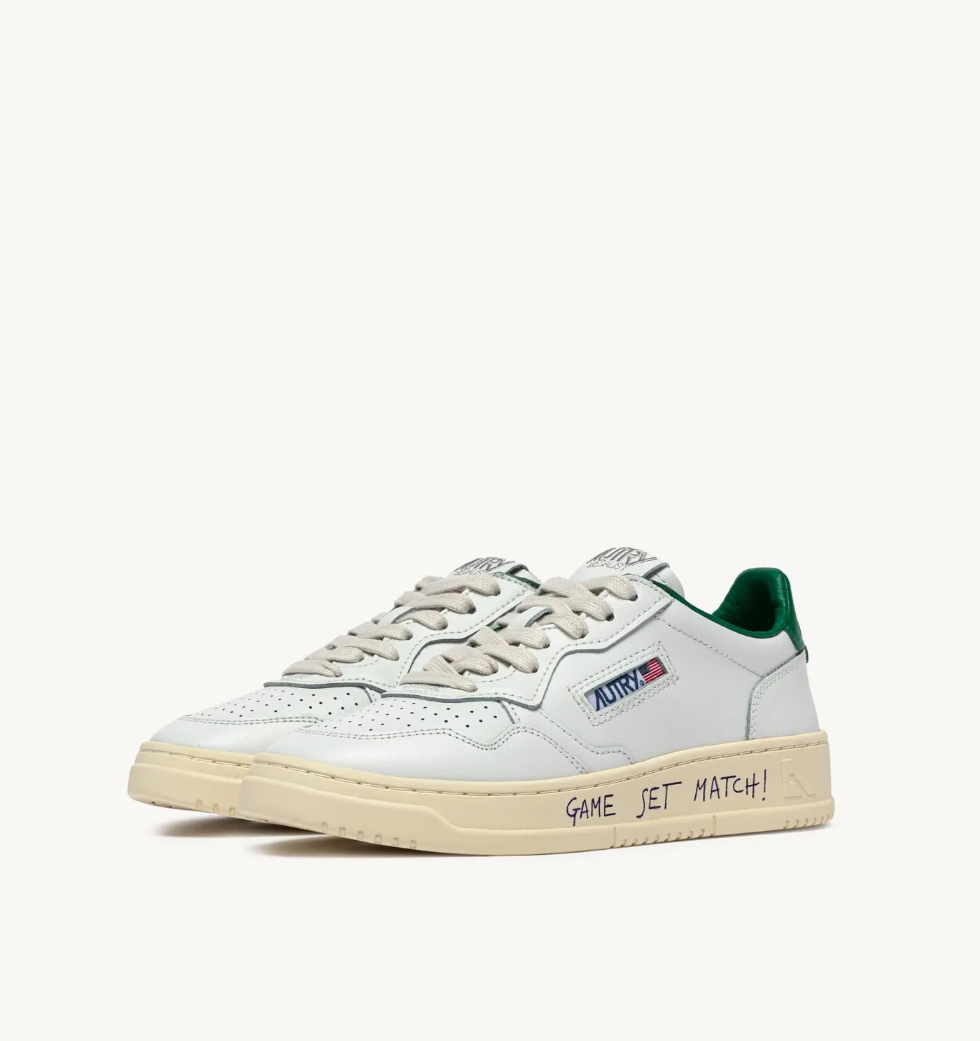 Autry Medalist Low Bianco / Verde Lettering