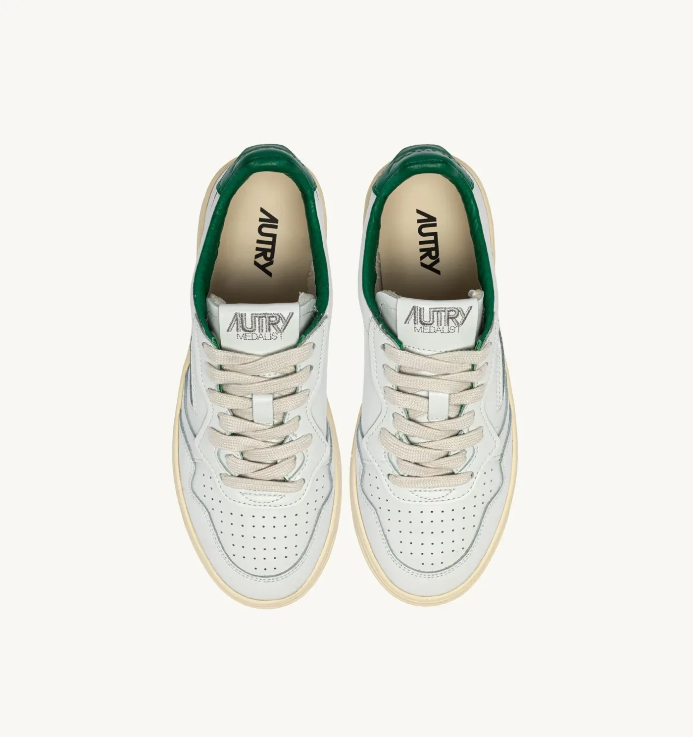 Autry Medalist Low Bianco / Verde Lettering
